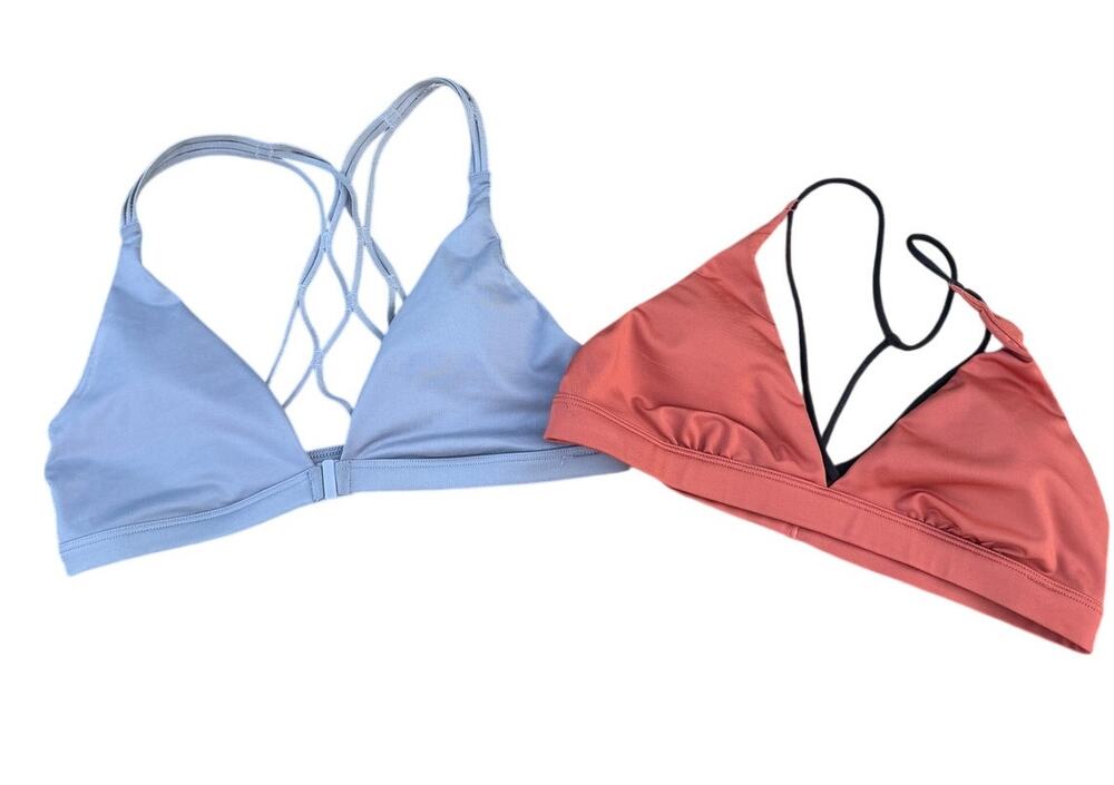 Set of 2 Victoria Sport Bralets - Gray/Orange - Size Medium